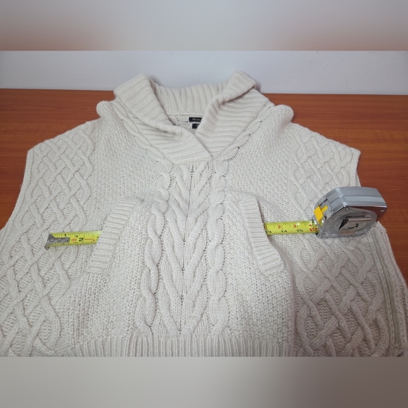 NEW Massimo Dutti Wool Angora Cashmere Poncho Cape sz S Fisherman Cable Kangaroo - Picture 10 of 12